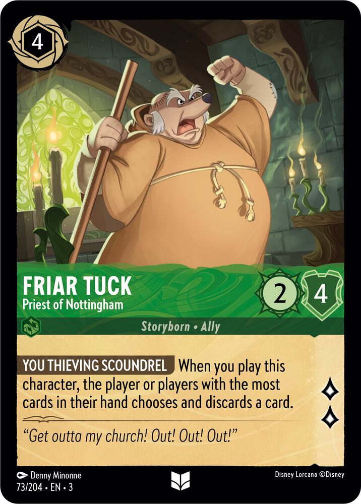 Friar Tuck Priest of Nottingham 73/204 Into the Inklands Lorcana card