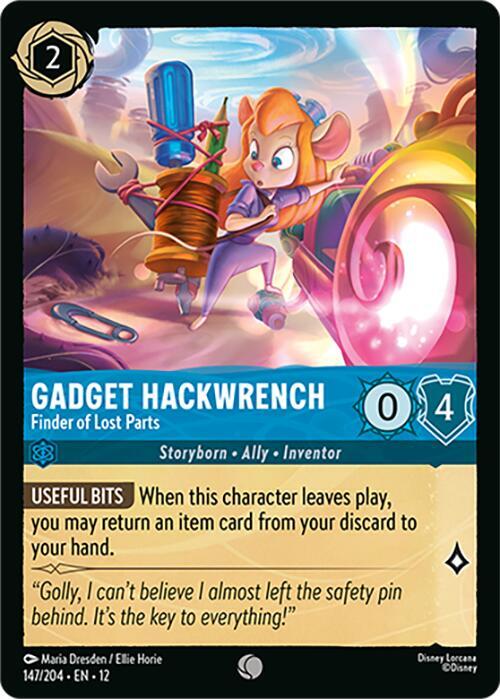 Gadget Hackwrench Finder of Lost Parts 147/204 Wilds Unknown Lorcana card