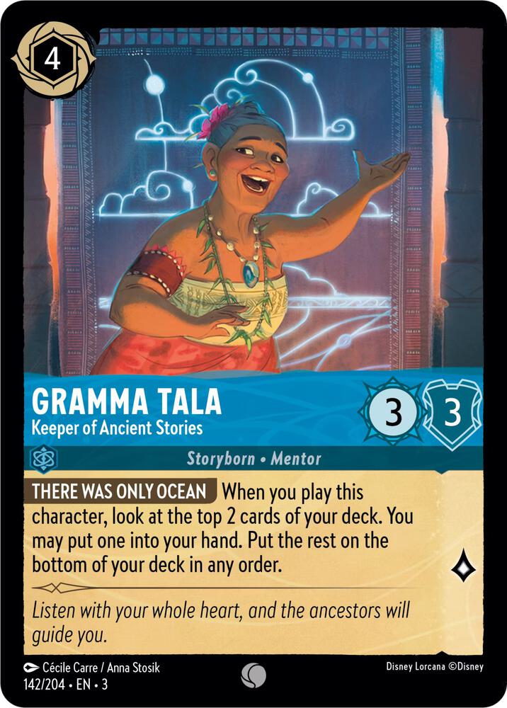 Gramma Tala Keeper of Ancient Stories 142/204 Into the Inklands Lorcana card