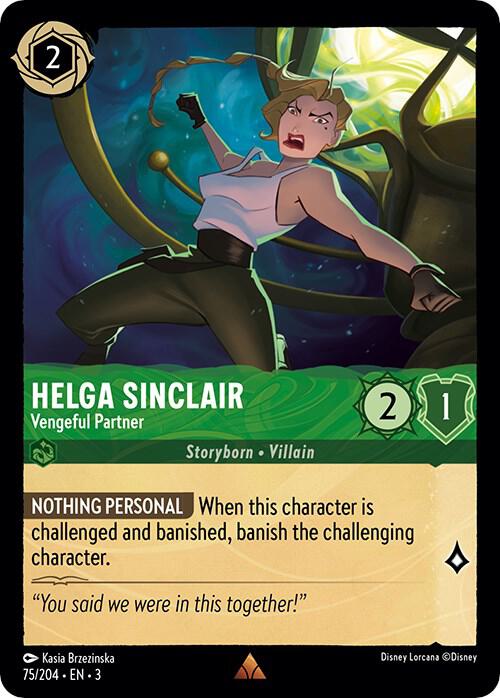 Helga Sinclair Vengeful Partner 75/204 Into the Inklands Lorcana card