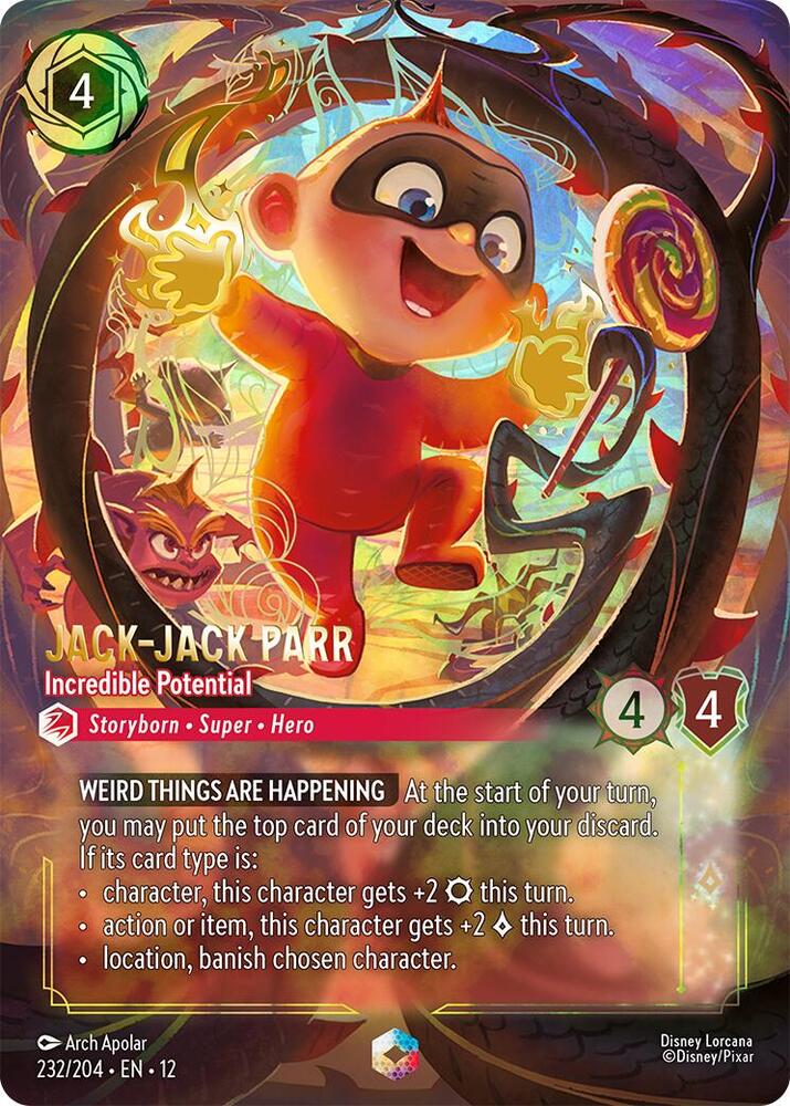 Jack-Jack Parr Incredible Potential (Enchanted) 232/204 Wilds Unknown Lorcana card