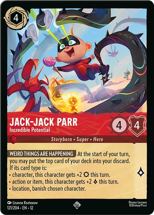 Jack-Jack Parr Incredible Potential 121/204 Wilds Unknown Lorcana card
