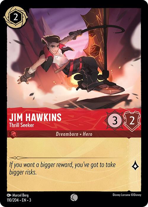 Jim Hawkins Thrill Seeker 110/204 Into the Inklands Lorcana card