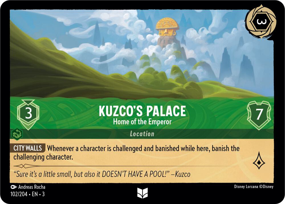 Kuzcos Palace Home of the Emperor 102/204 Into the Inklands Lorcana card