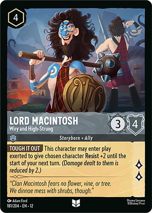 Lord Macintosh Wiry and High-Strung 181/204 Wilds Unknown Lorcana card