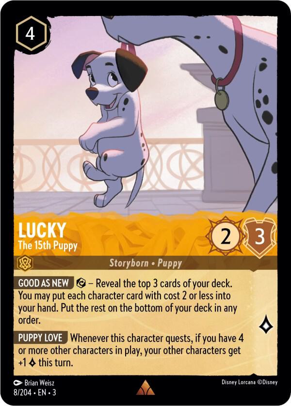 Lucky The 15th Puppy 8/204 Into the Inklands Lorcana card