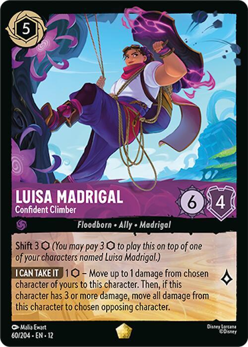 Luisa Madrigal Confident Climber 60/204 Wilds Unknown Lorcana card