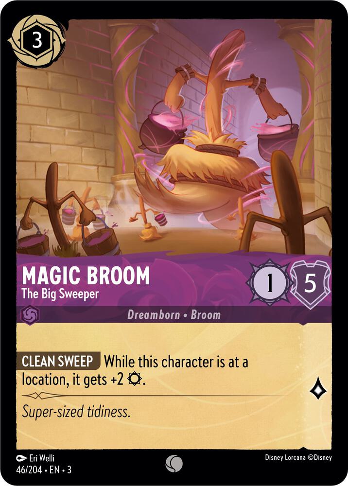 Magic Broom The Big Sweeper 46/204 Into the Inklands Lorcana card
