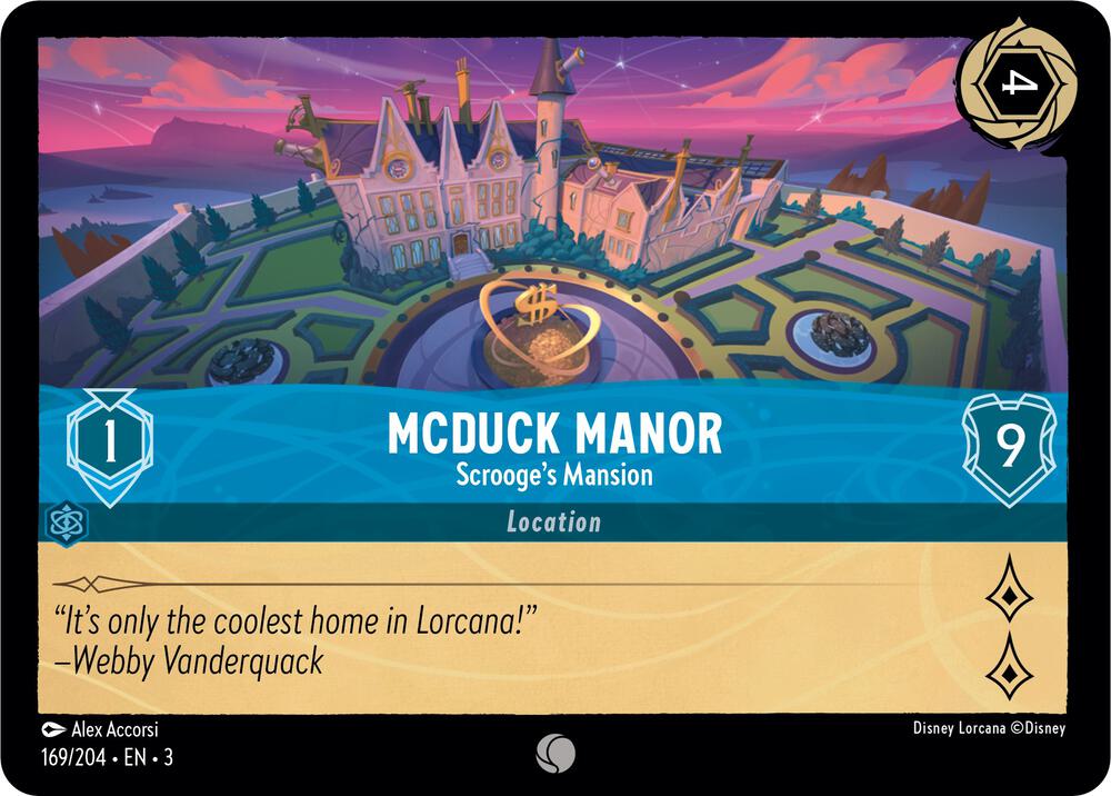 McDuck Manor Scrooges Mansion 169/204 Into the Inklands Lorcana card
