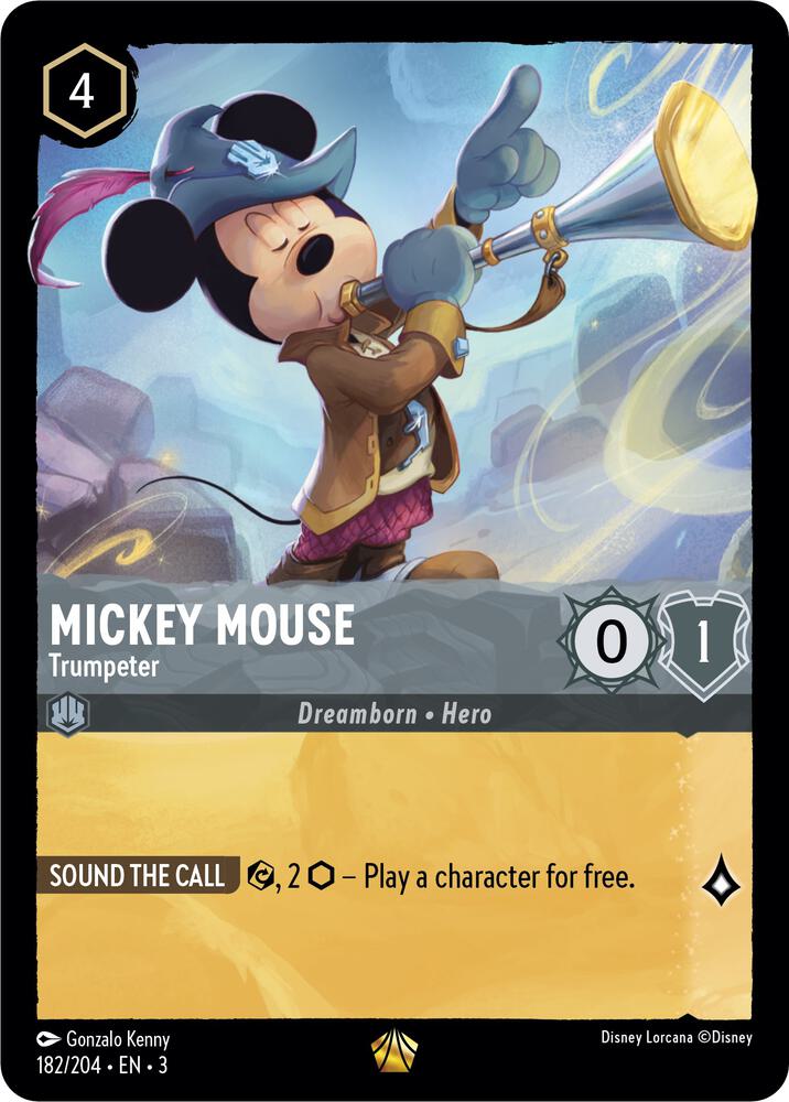 Mickey Mouse Trumpeter 182/204 Into the Inklands Lorcana card