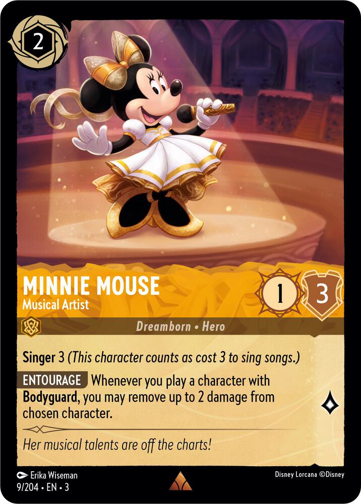 Minnie Mouse Musical Artist 9/204 Into the Inklands Lorcana card