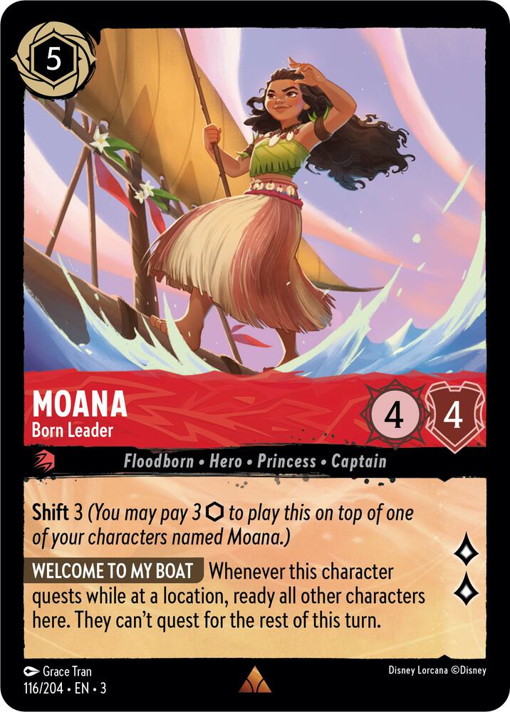 Moana Born Leader 116/204 Into the Inklands Lorcana card