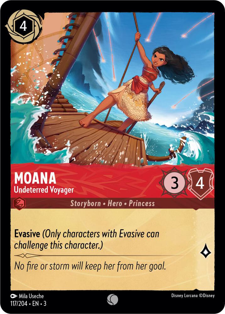 Moana Undeterred Voyager 117/204 Into the Inklands Lorcana card