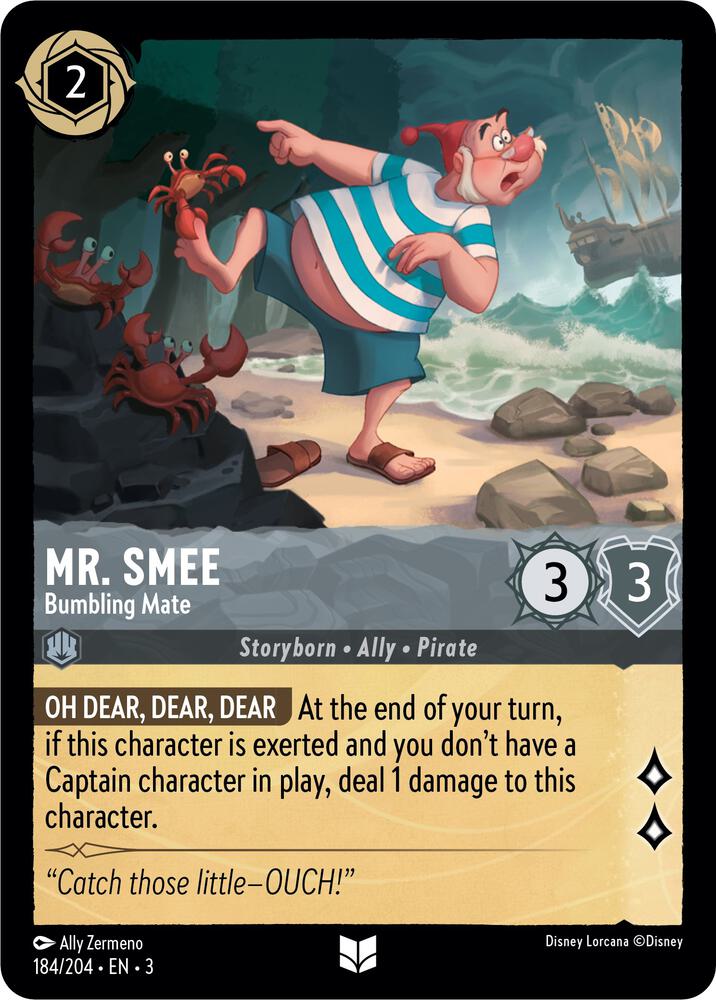 Mr Smee Bumbling Mate 184/204 Into the Inklands Lorcana card