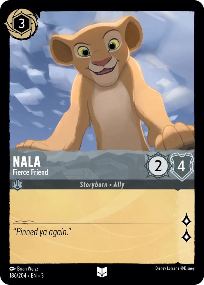 Nala Fierce Friend 186/204 Into the Inklands Lorcana card