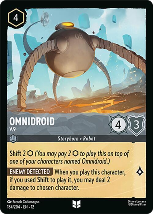 Omnidroid V.9 184/204 Wilds Unknown Lorcana card