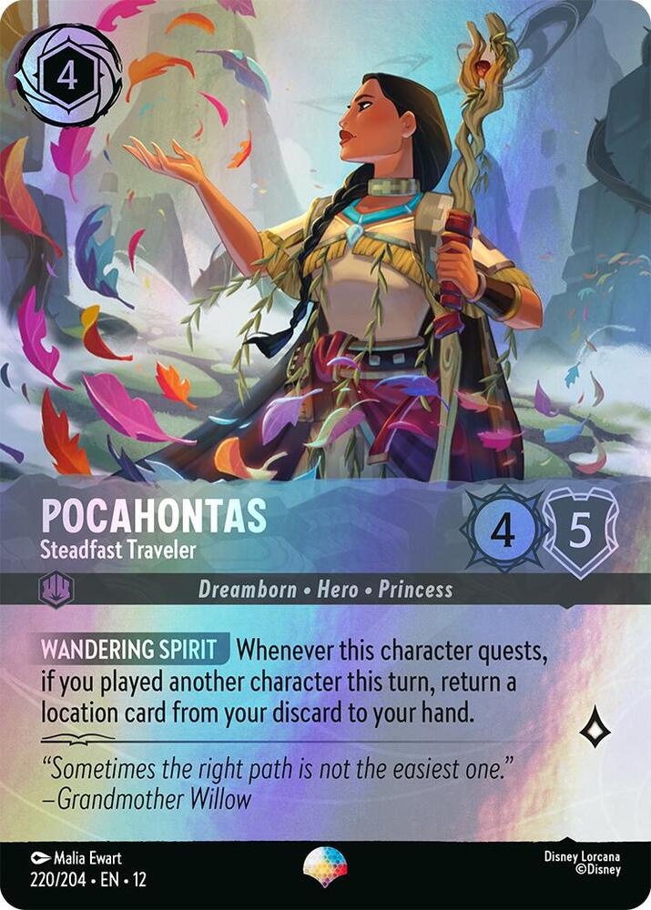 Pocahontas Steadfast Traveler (Epic) 220/204 Wilds Unknown Lorcana card