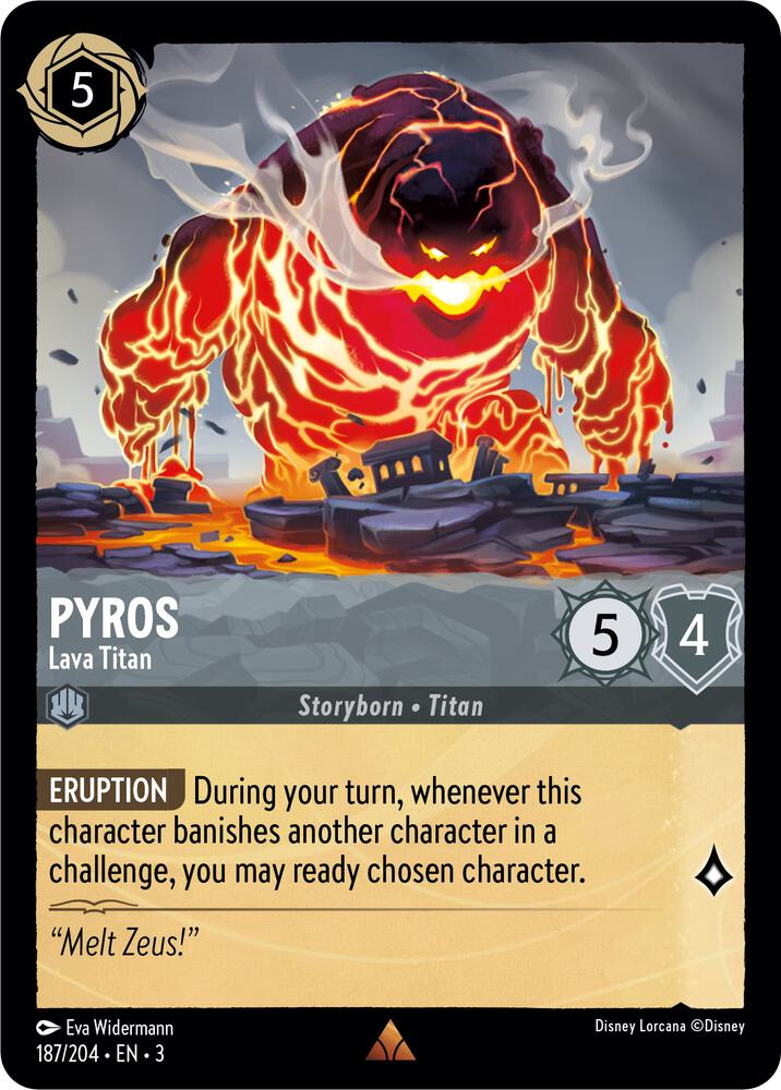 Pyros Lava Titan 187/204 Into the Inklands Lorcana card