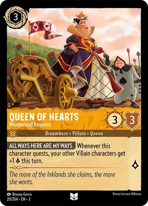 Queen of Hearts Wonderland Empress 20/204 Into the Inklands Lorcana card