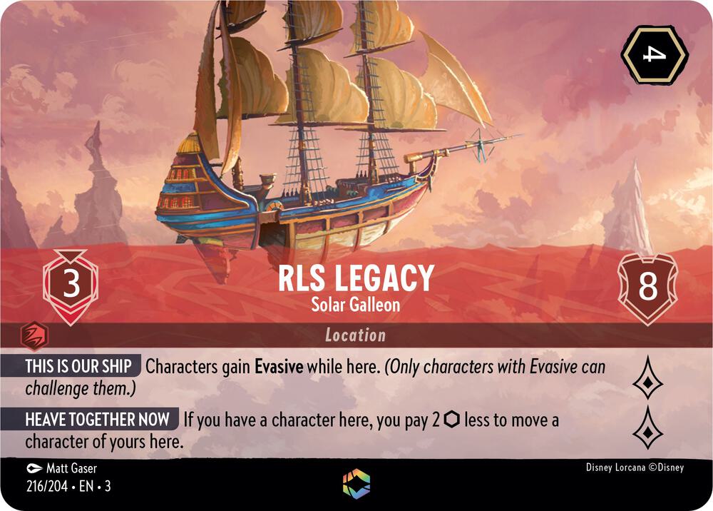 RLS Legacy Solar Galleon Enchanted 216/204 Into the Inklands Lorcana card