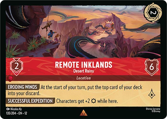 Remote Inklands Desert Ruins 135/204 Wilds Unknown Lorcana card