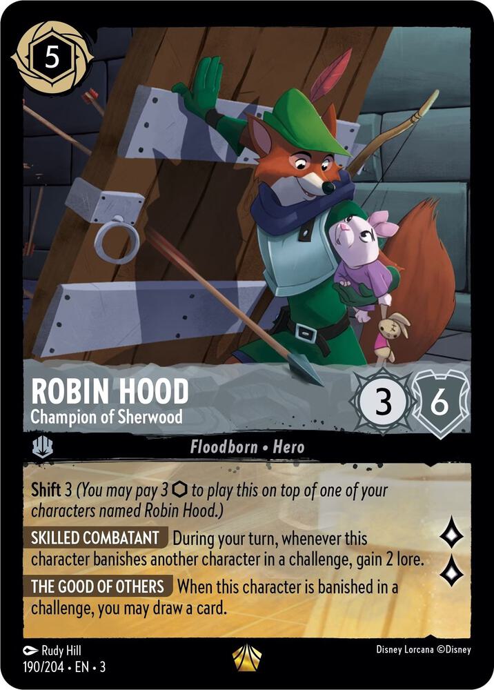 Robin Hood Champion of Sherwood 190/204 Into the Inklands Lorcana card