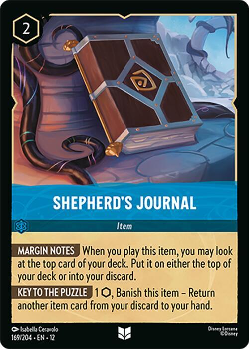 Shepherd's Journal 169/204 Wilds Unknown Lorcana card