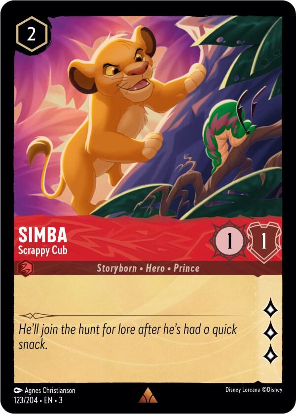 Simba Scrappy Cub 123/204 Into the Inklands Lorcana card