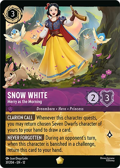 Snow White Merry as the Morning (Foil) 37/204 Wilds Unknown Lorcana card
