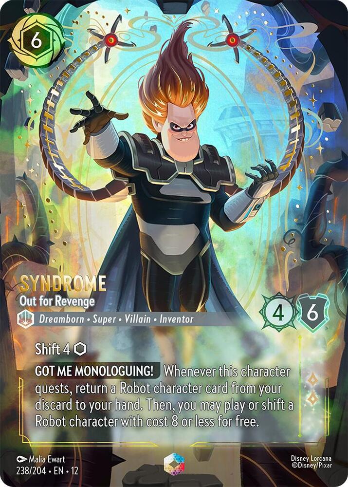 Syndrome Out for Revenge (Enchanted) 238/204 Wilds Unknown Lorcana card