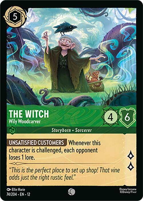 The Witch Wily Woodcarver 74/204 Wilds Unknown Lorcana card