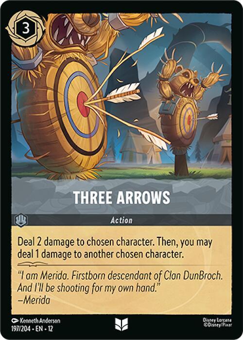 Three Arrows 197/204 Wilds Unknown Lorcana card