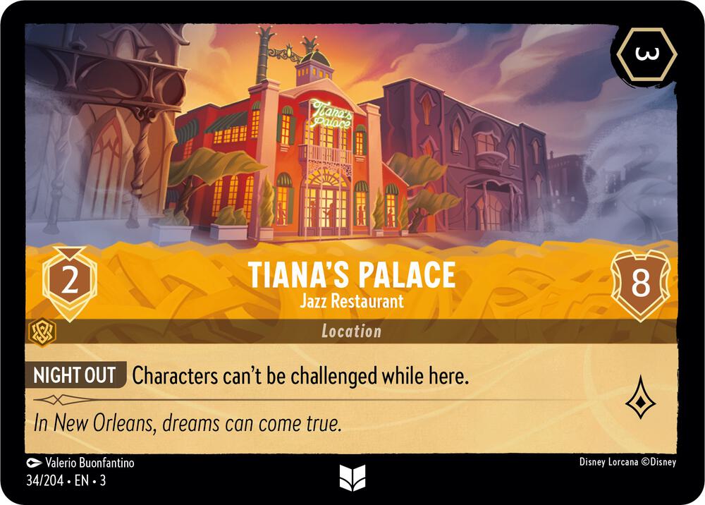 Tianas Palace Jazz Restaurant 34/204 Into the Inklands Lorcana card