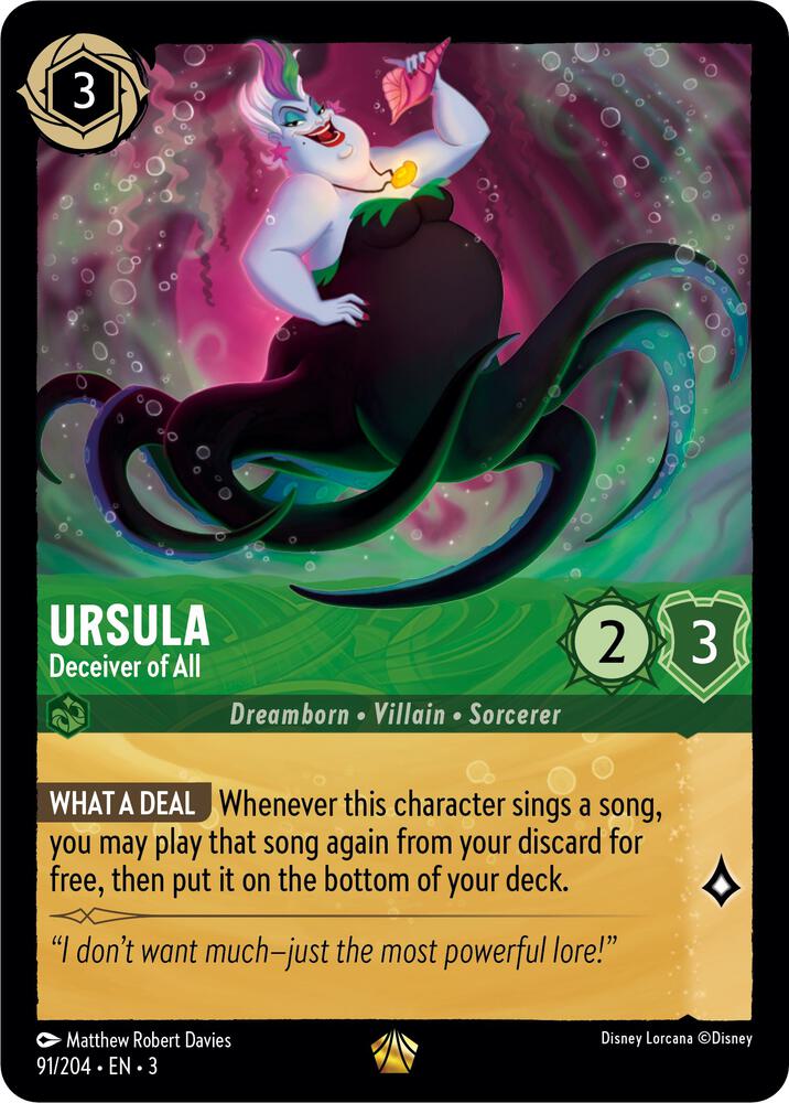 Ursula Deceiver of All 91/204 Into the Inklands Lorcana card