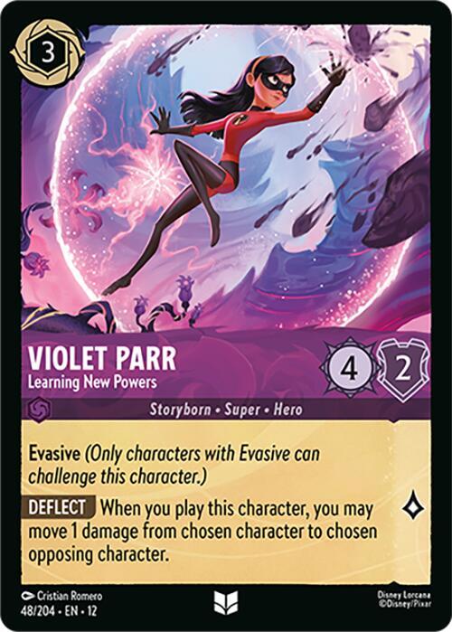 Violet Parr Learning New Powers 48/204 Wilds Unknown Lorcana card