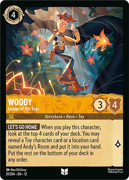 Woody Leader of the Toys 21/204 Wilds Unknown Lorcana card