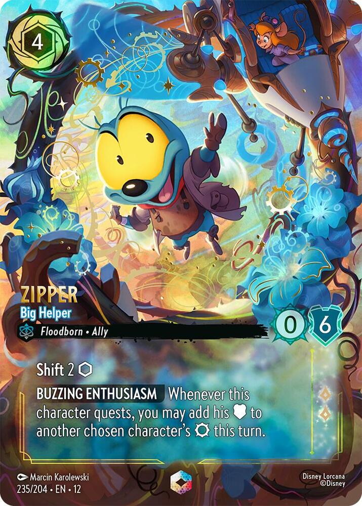 Zipper Big Helper (Enchanted) 235/204 Wilds Unknown Lorcana card