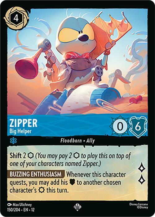 Zipper Big Helper 150/204 Wilds Unknown Lorcana card