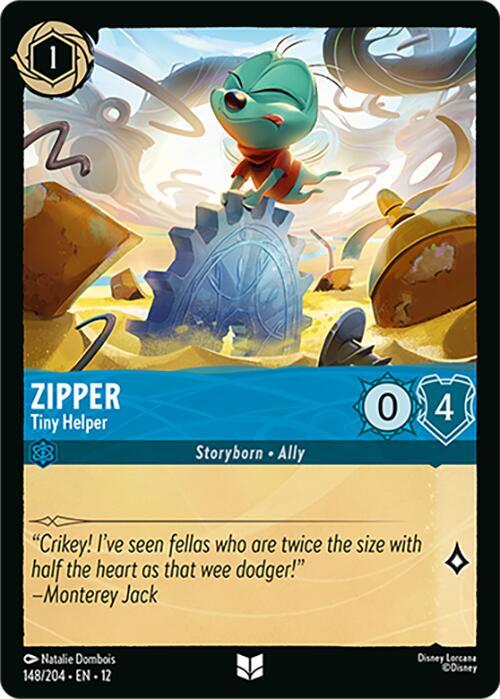 Zipper Tiny Helper 148/204 Wilds Unknown Lorcana card