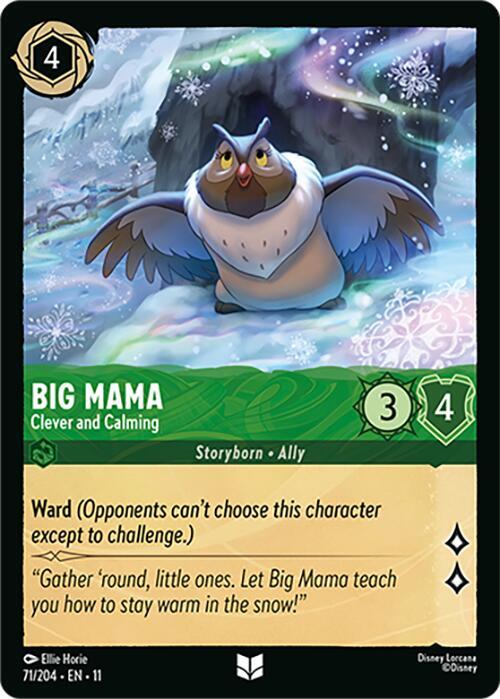 Big Mama Clever and Calming 71/204 Winterspell Lorcana card