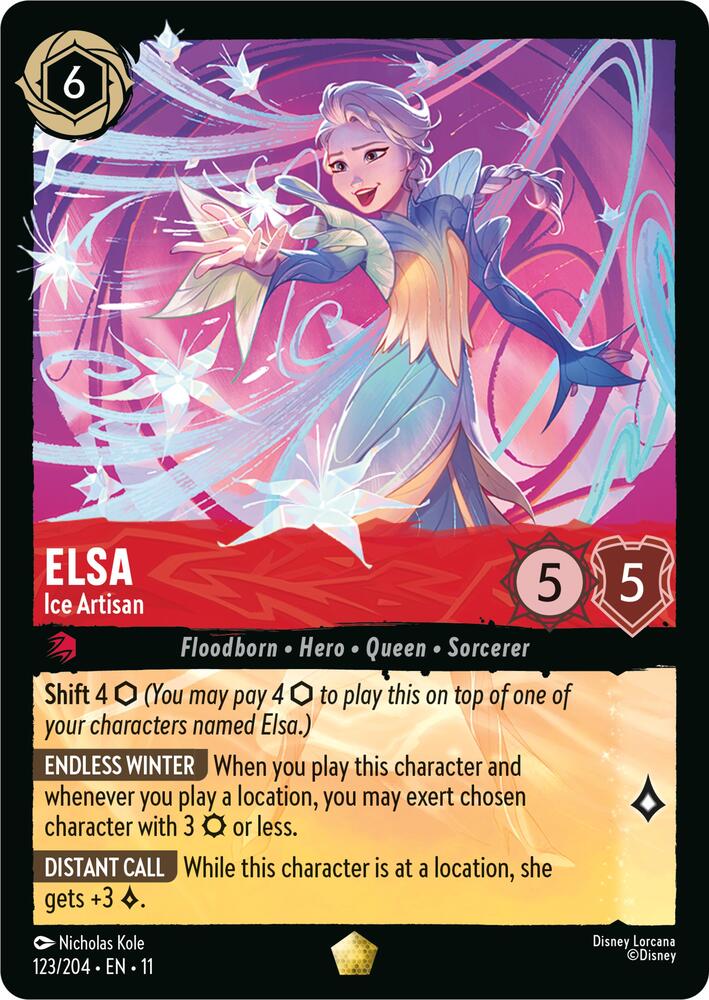 Elsa Ice Artisan 123/204 Winterspell Lorcana card