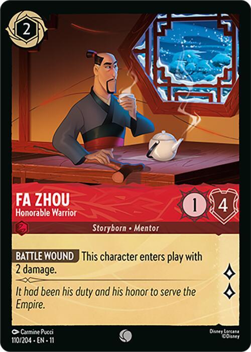 Fa Zhou Honorable Warrior 110/204 Winterspell Lorcana card