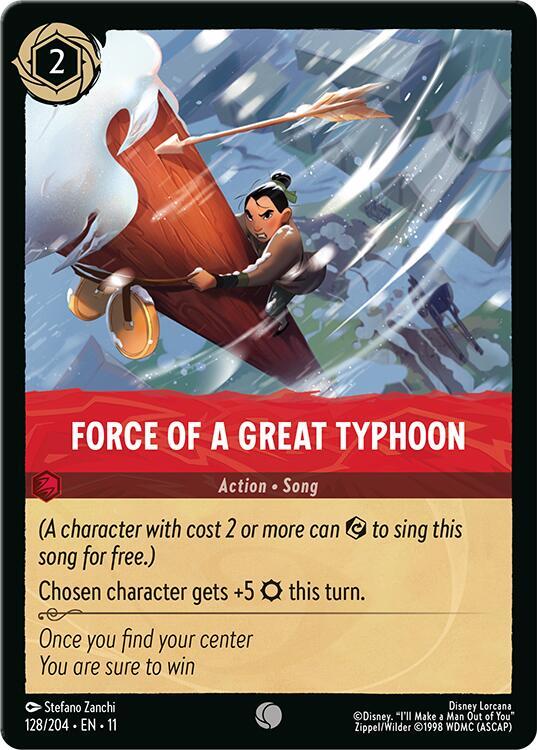 Force of a Great Typhoon 128/204 Winterspell Lorcana card