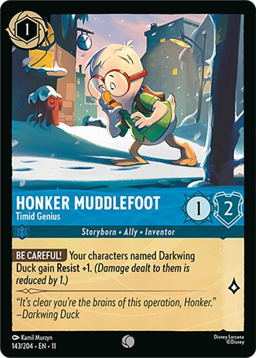 Honker Muddlefoot Timid Genius 143/204 Winterspell Lorcana card