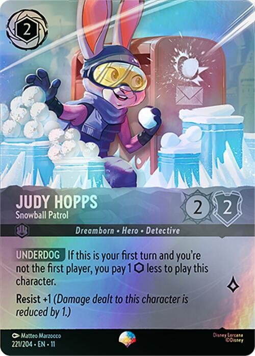 Judy Hopps Snowball Patrol Epic 221/204 Winterspell Lorcana card