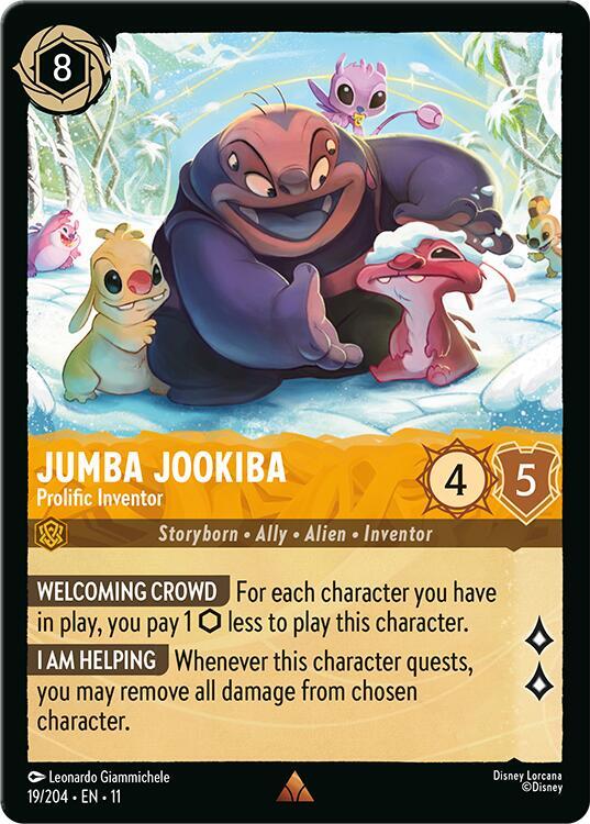 Jumba Jookiba Prolific Inventor 19/204 Winterspell Lorcana card