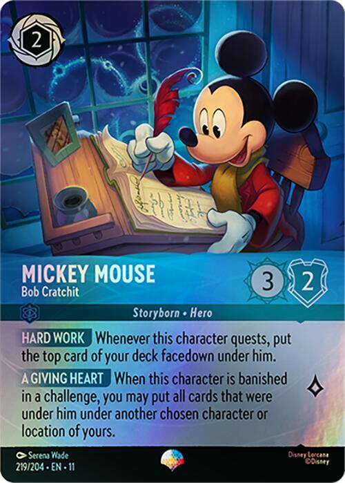 Mickey Mouse Bob Cratchit Epic 219/204 Winterspell Lorcana card