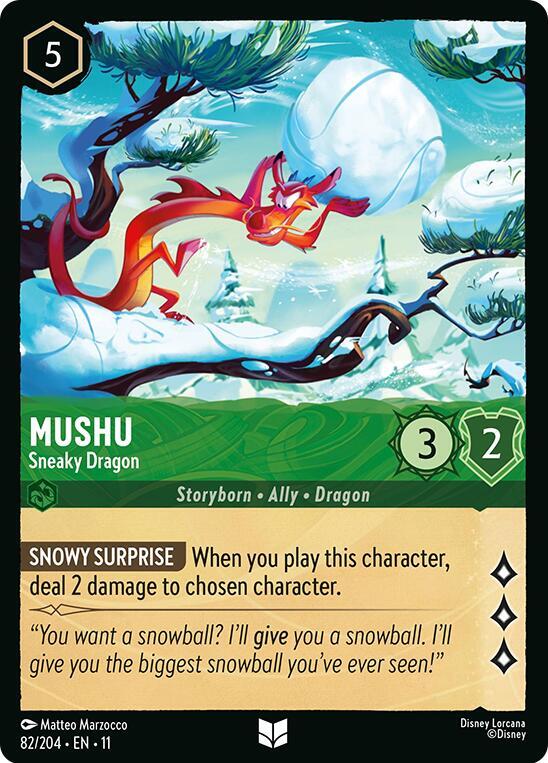 Mushu Sneaky Dragon 82/204 Winterspell Lorcana card