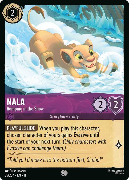 Nala Romping in the Snow 35/204 Winterspell Lorcana card