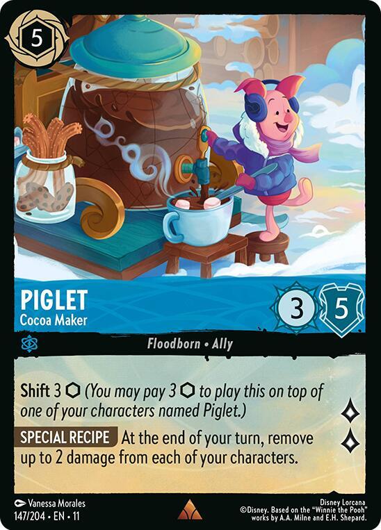 Piglet Cocoa Maker 147/204 Winterspell Lorcana card